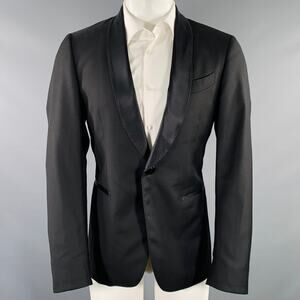 BILLIONAIRE ITALIAN COUTURE Size 38 Black Cotton Silk Shawl Collar Sport Coat